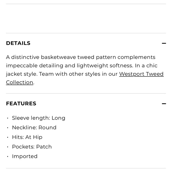 Talbots Westport Tweed Jacket Blazer Open Front Lightweight Lined with Pockets 2 - Picture 6 of 7